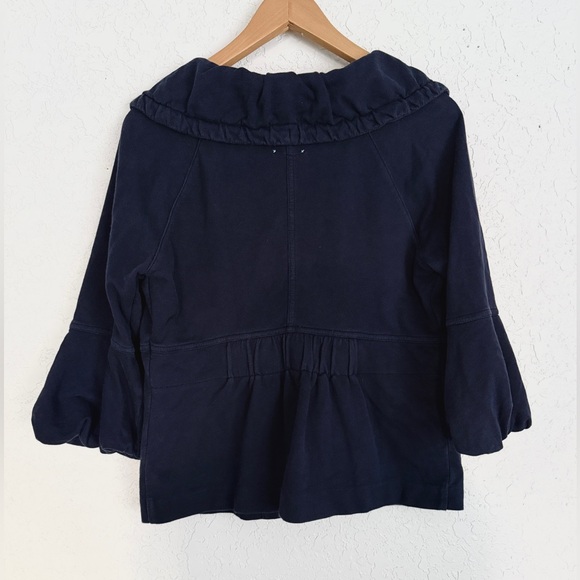 Anthropologie Allihop Navy Cropped sweatshirt jacket - Picture 2 of 3